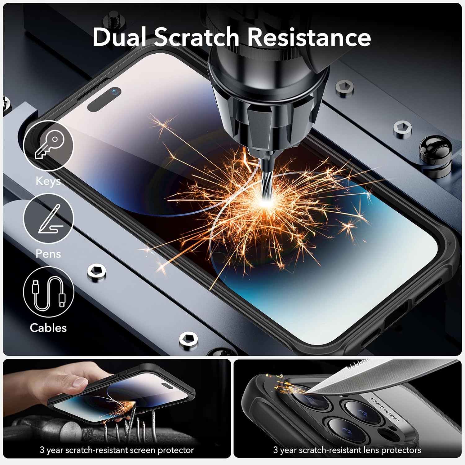 Detalle 2 de ESR Armor Series Case for iPhone 14 with MagSafe and Built-in 9H+ Glass Screen Protector