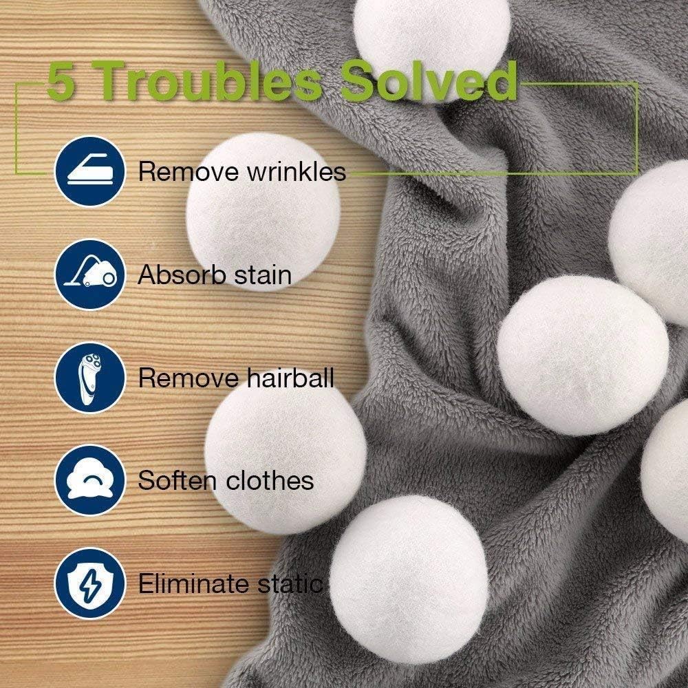 Detalle 2 de Lypumso YMQ-01 XL Wool Dryer Balls, Pack of 6, New Zealand Wool