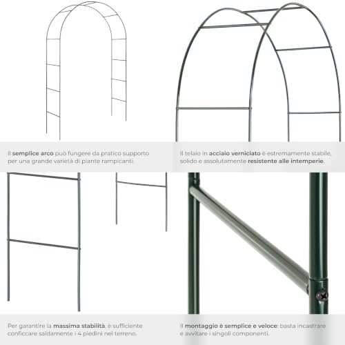 Detalle de TecTake Arco giardino in ferro per rampicanti - supporto robusto per rose e altri rampicanti