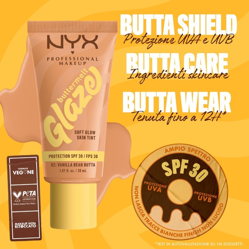 Detalle de NYX Professional Makeup Fondotinta Illuminante 02 Vanilla Bean Butta – incarnato uniforme e luminoso