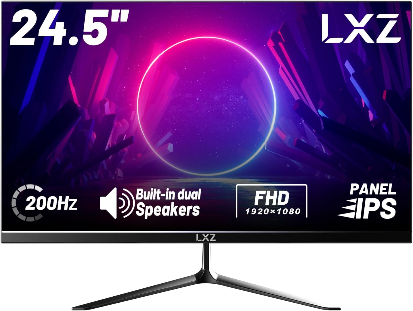 Detalle 2 de LXZ 24,5 Zoll Gaming Monitor – 200 Hz, IPS, FHD mit integrierten Lautsprechern und Eye Care
