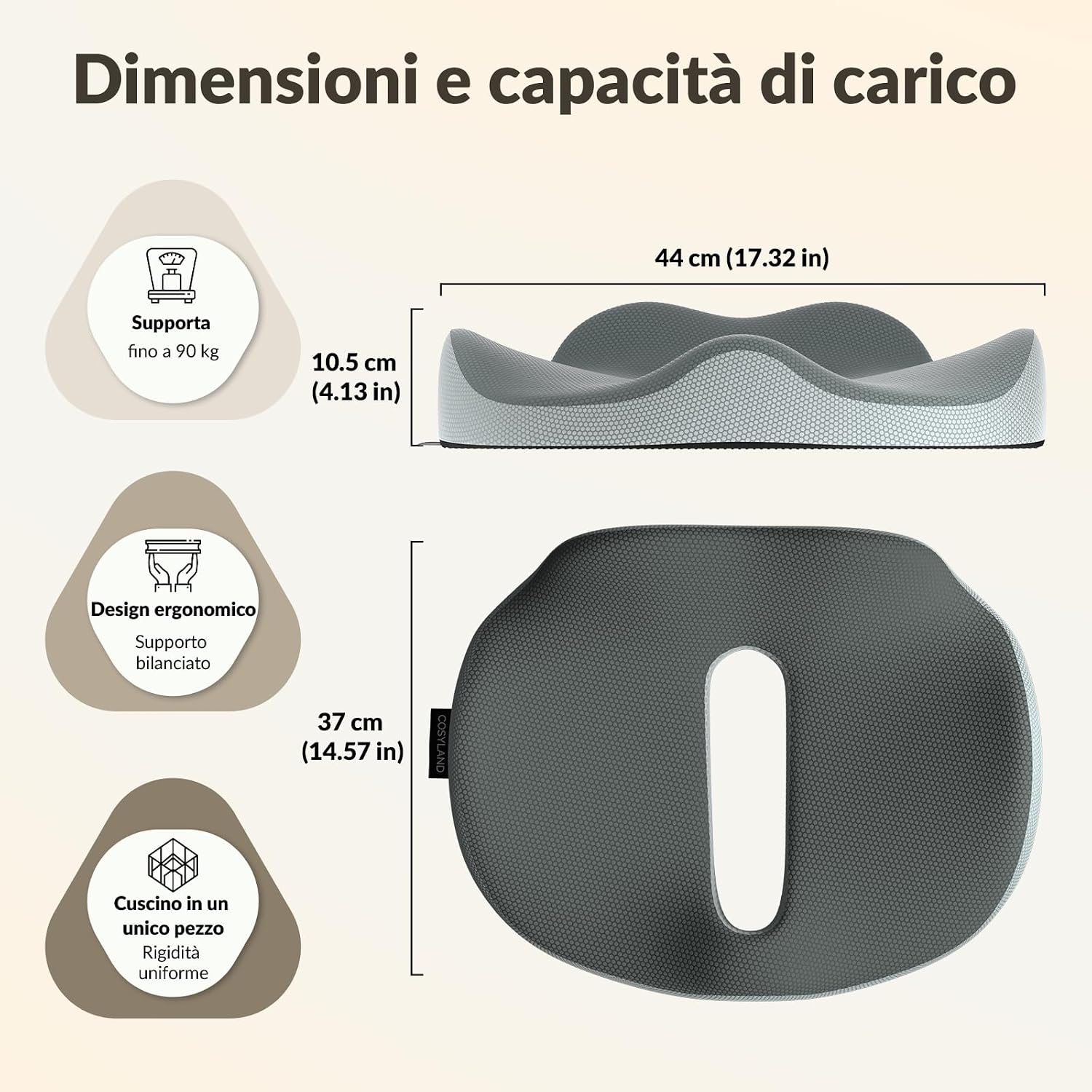 Thumbnail 4 de COSYLAND Cuscino Sedia Ufficio in Memory Foam: comforto rentrato, supporto stabile e versatile