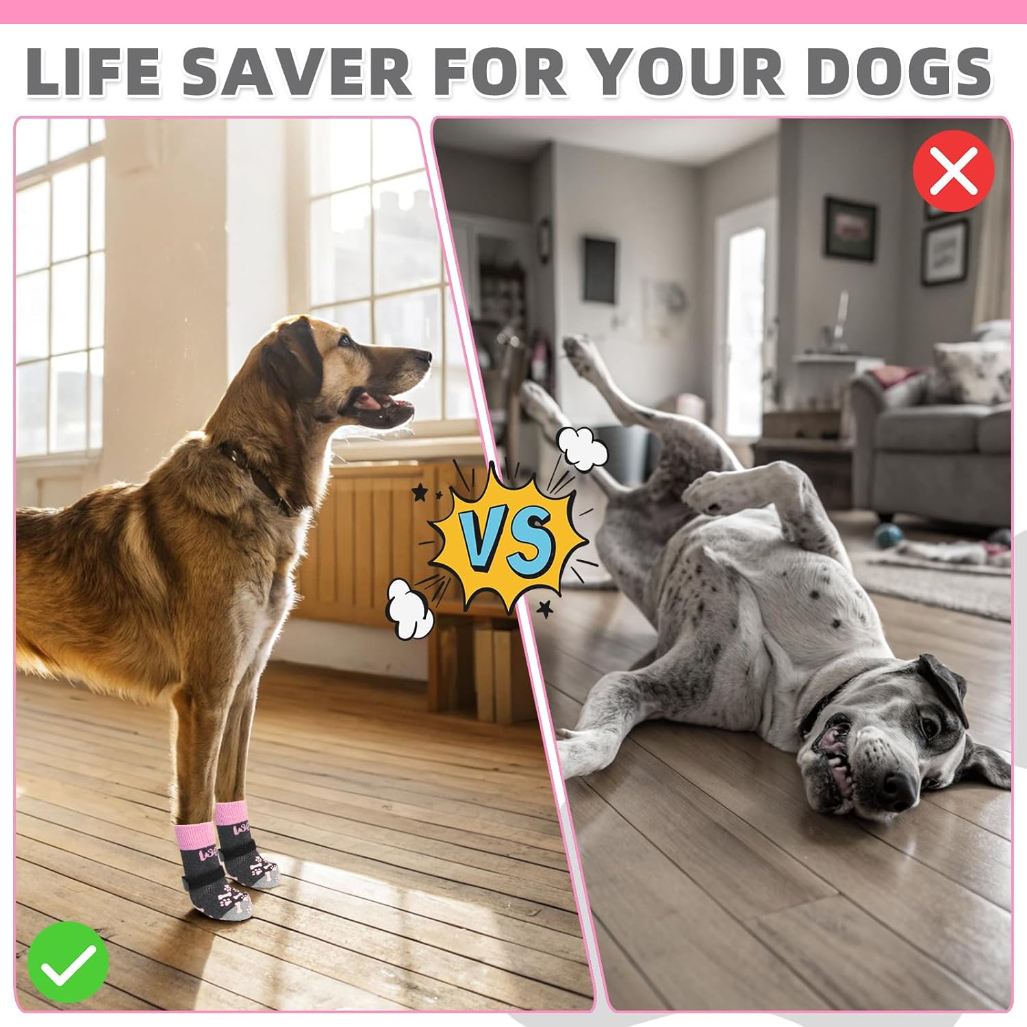 Thumbnail 4 de KOOLTAIL dog socks for hot/cold pavement and non-slip paw protection (Medium)