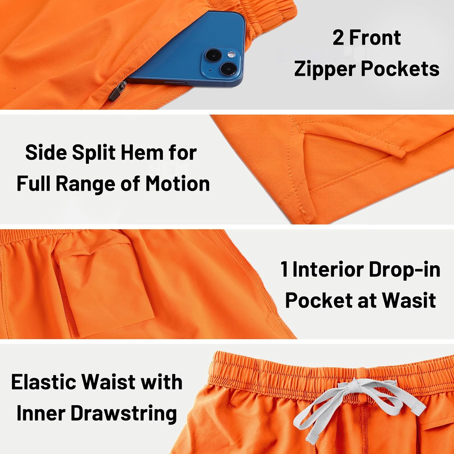 Detalle 2 de MIER Men's Quick Dry Running Shorts 5"