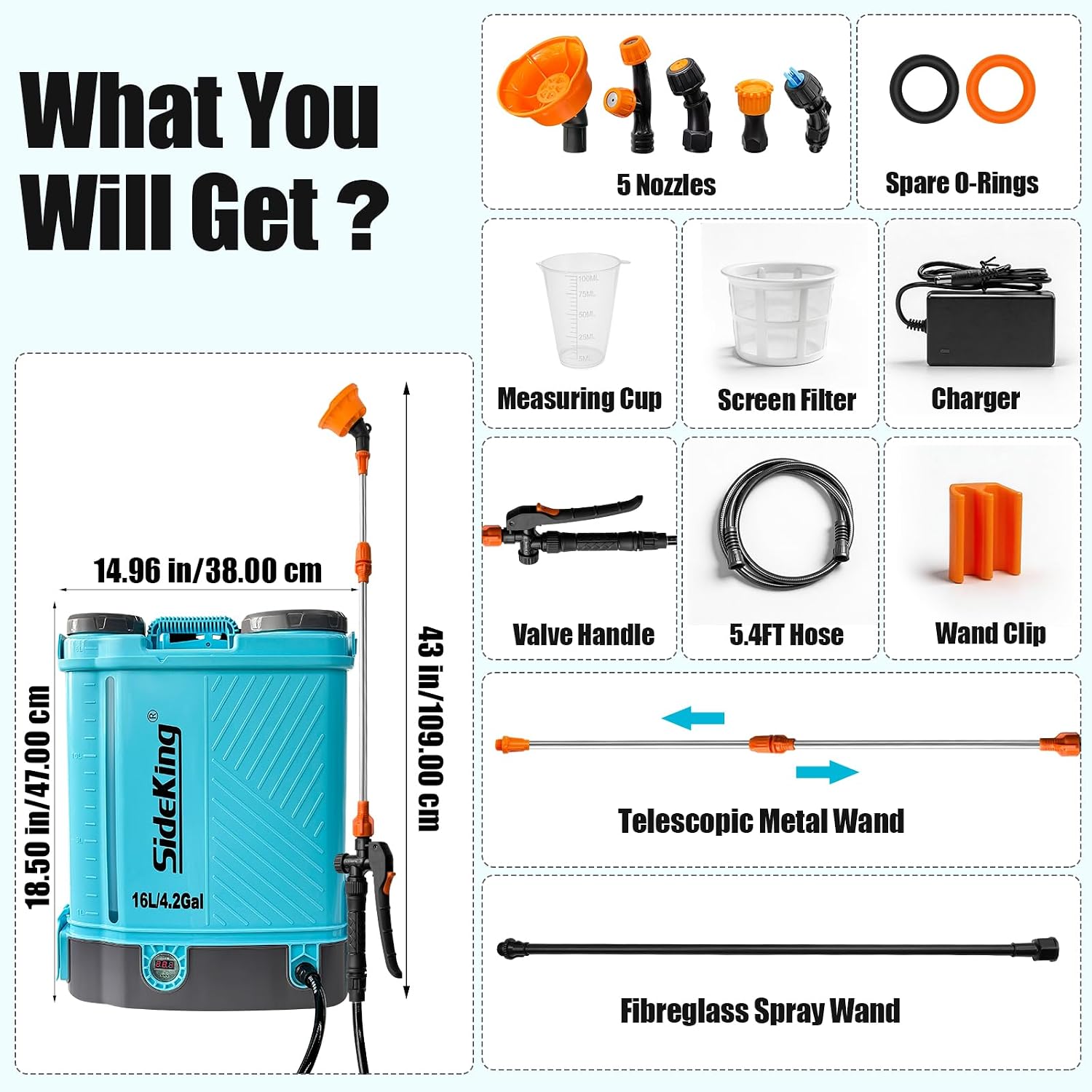 Thumbnail 6 de SideKing Knapsack Sprayer 16L electric