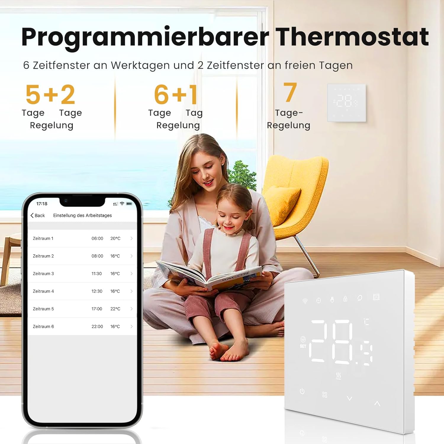 Thumbnail 5 de MIUCDA Smart Thermostat FuĂbodenheizung Thermostat đĄ