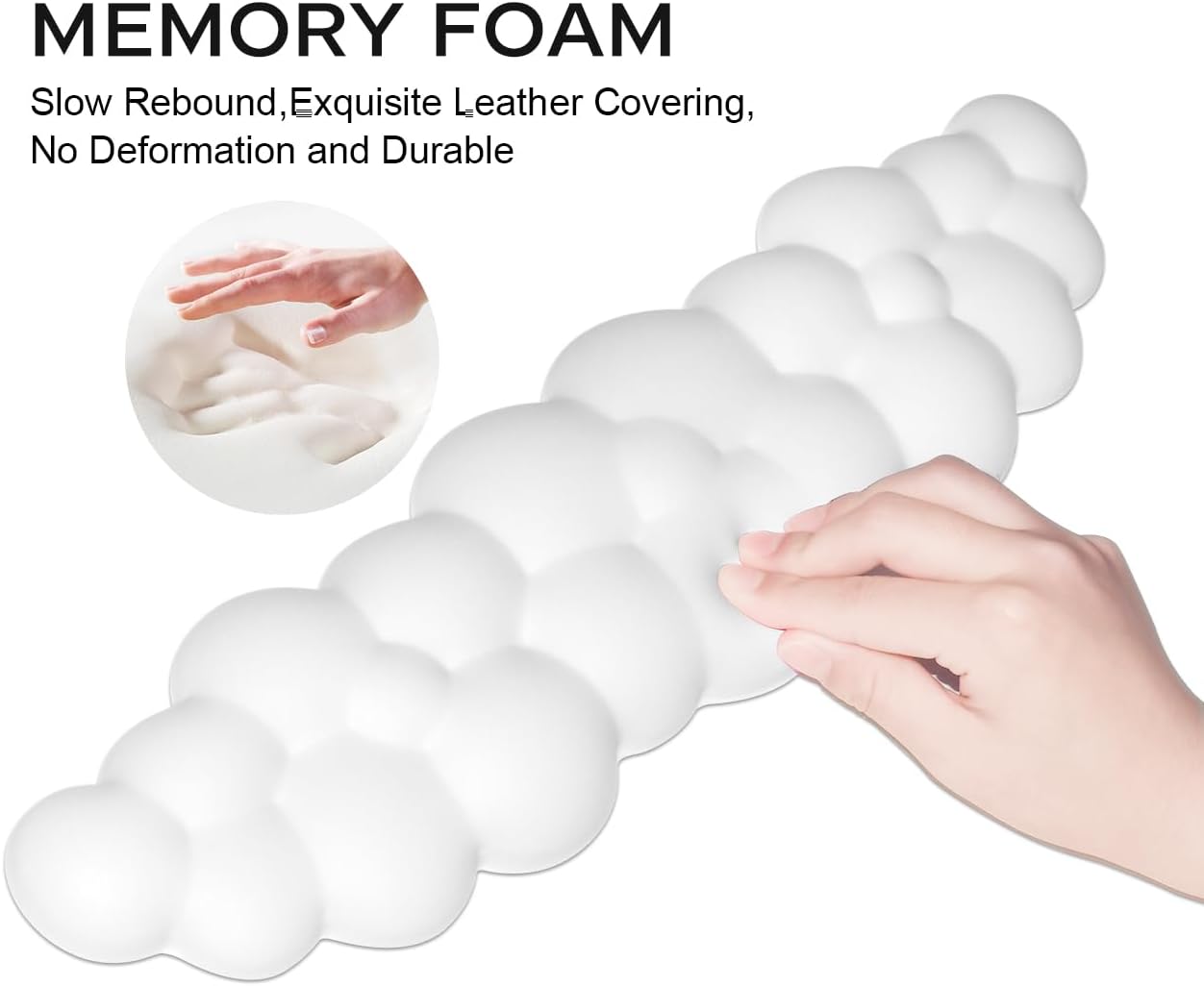 Detalle 1 de JIKIOU WRIST-A Cloud Wrist Rest Set with Memory Foam and Non-Slip Base