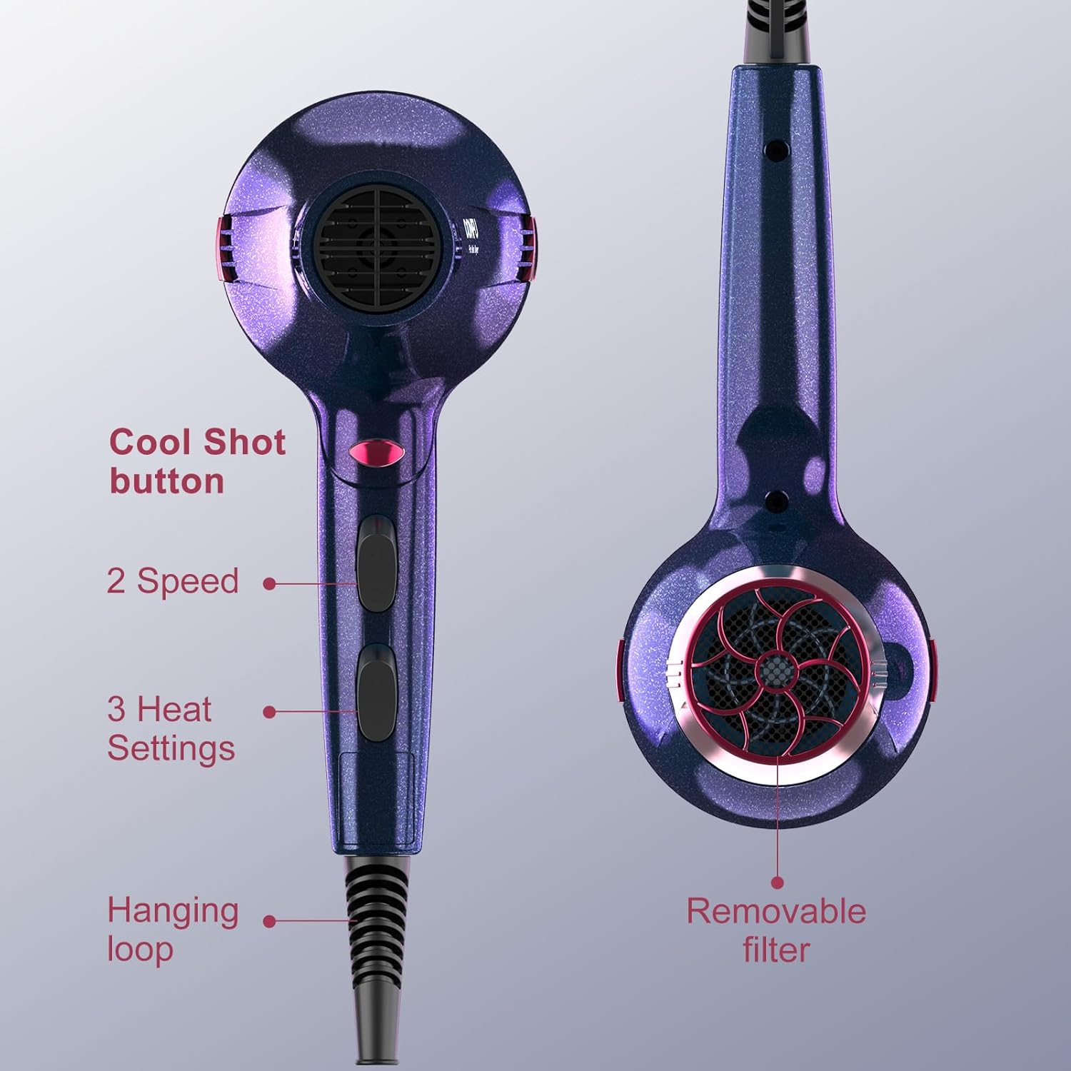 Thumbnail 3 de CONFU Hair Dryer Pro (1875 Watts) — Professional Ionic Salon Blow Dryer with Diffuser