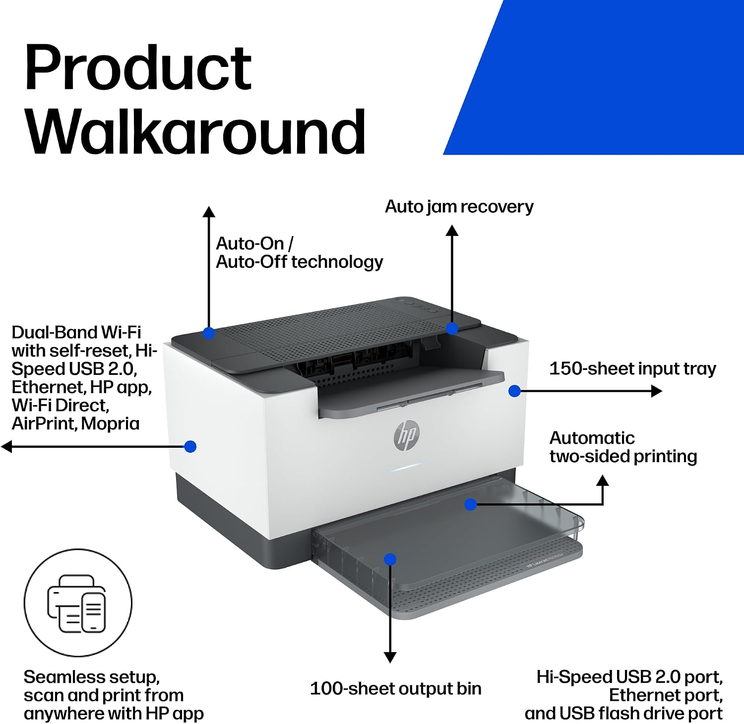 Detalle de HP monochrome laser printer M209dw