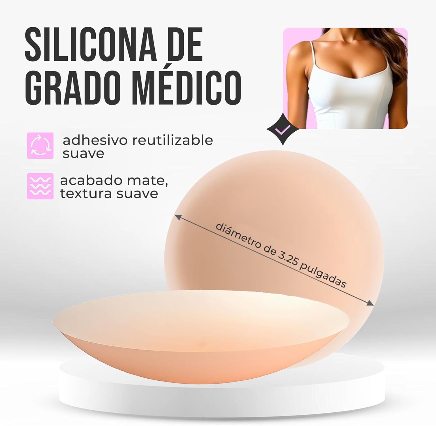Thumbnail 6 de Go Nipless Cubrepezones invisibles de silicona reutilizables con protector de pezón extraíble