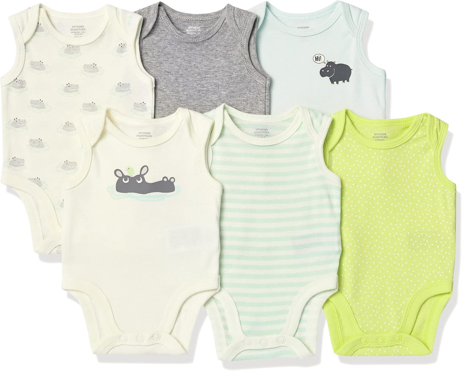 Detalle de Amazon Essentials Unisex Baby Ärmellose Bodys – Regular Fit, gerippte Baumwolle