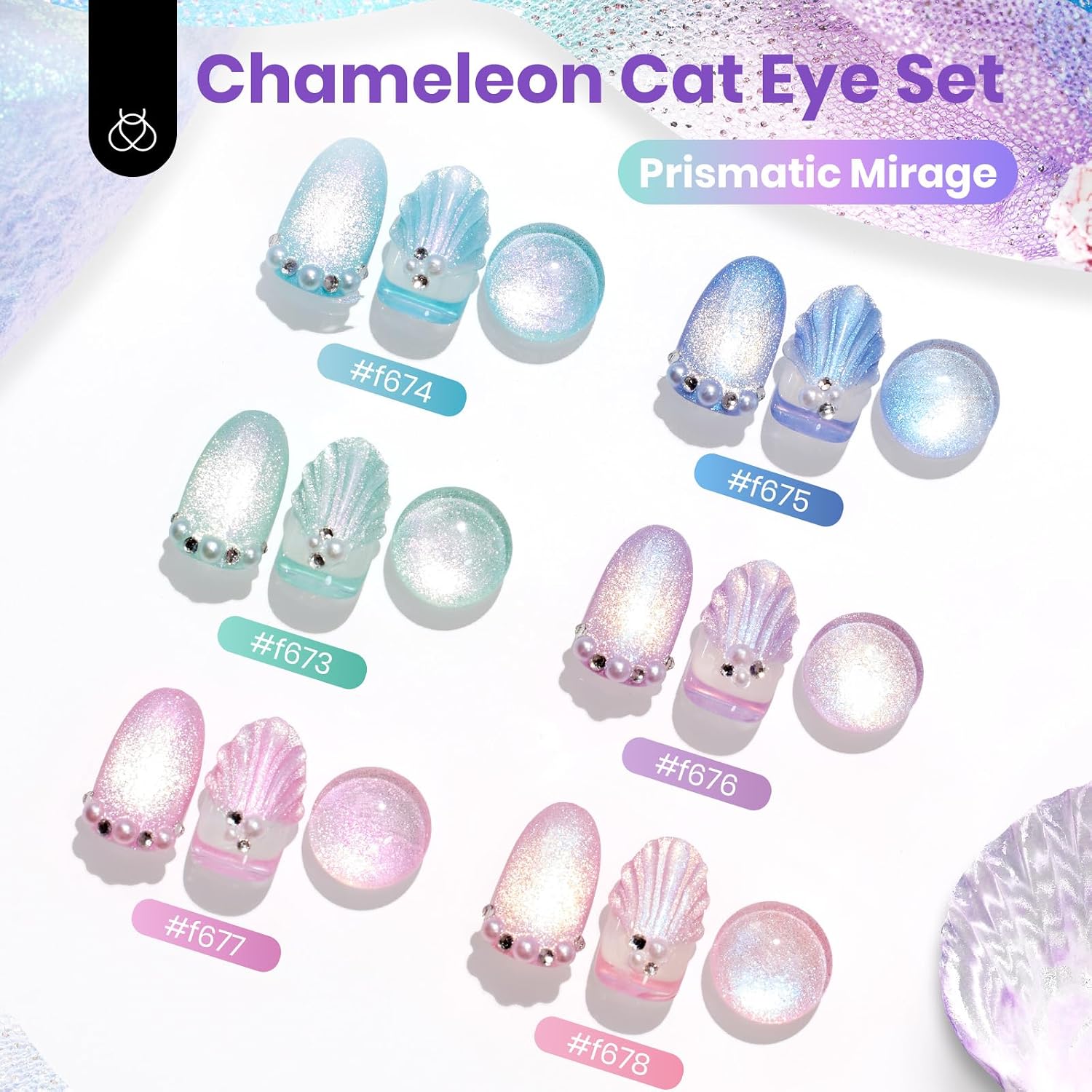 Detalle 2 de Beetles Cat Eye Gel-Nagellack-Set 6 Farben