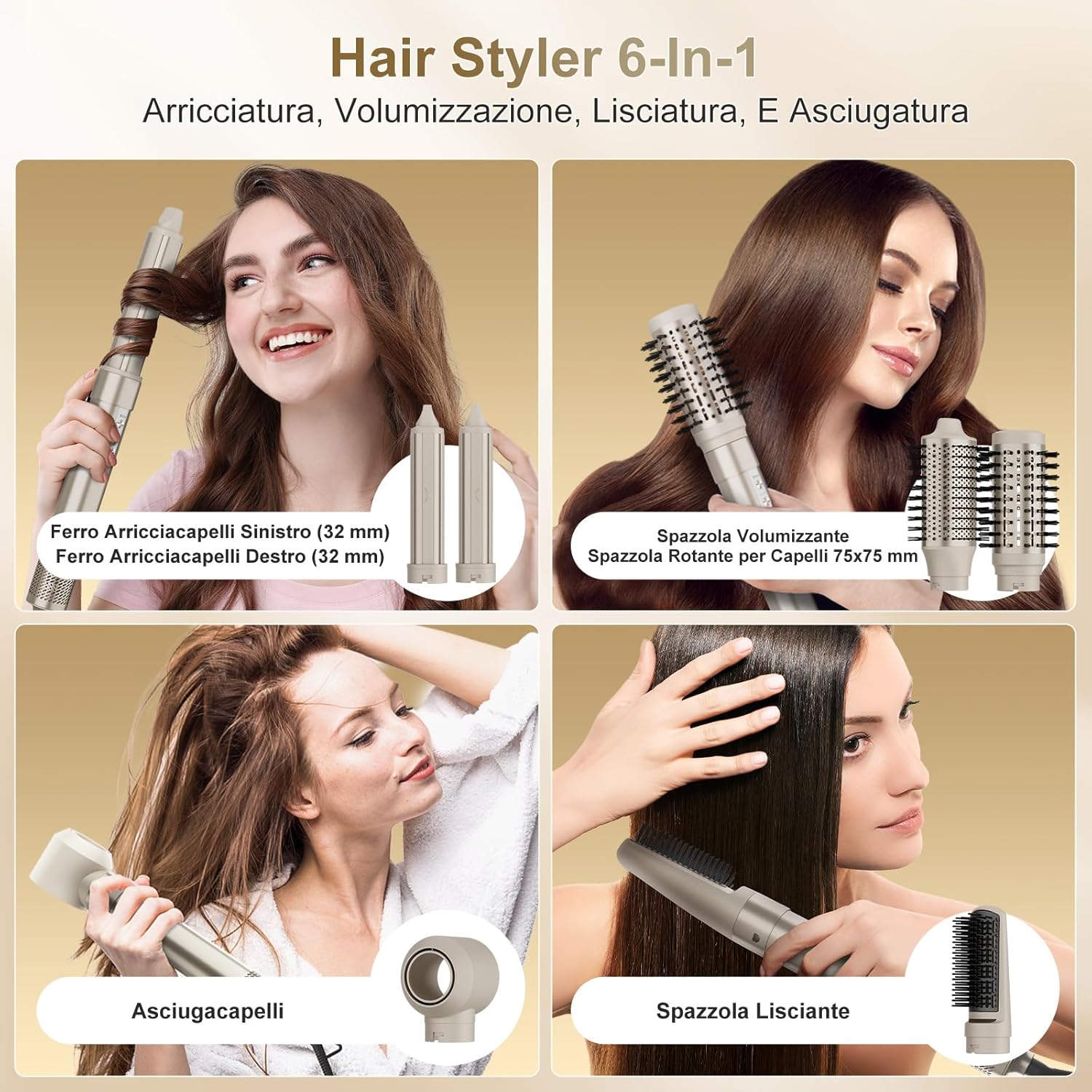 Thumbnail 1 de 7MAGIC Air Styler 6 In 1: styling rapido e versatile senza danni, in viaggio