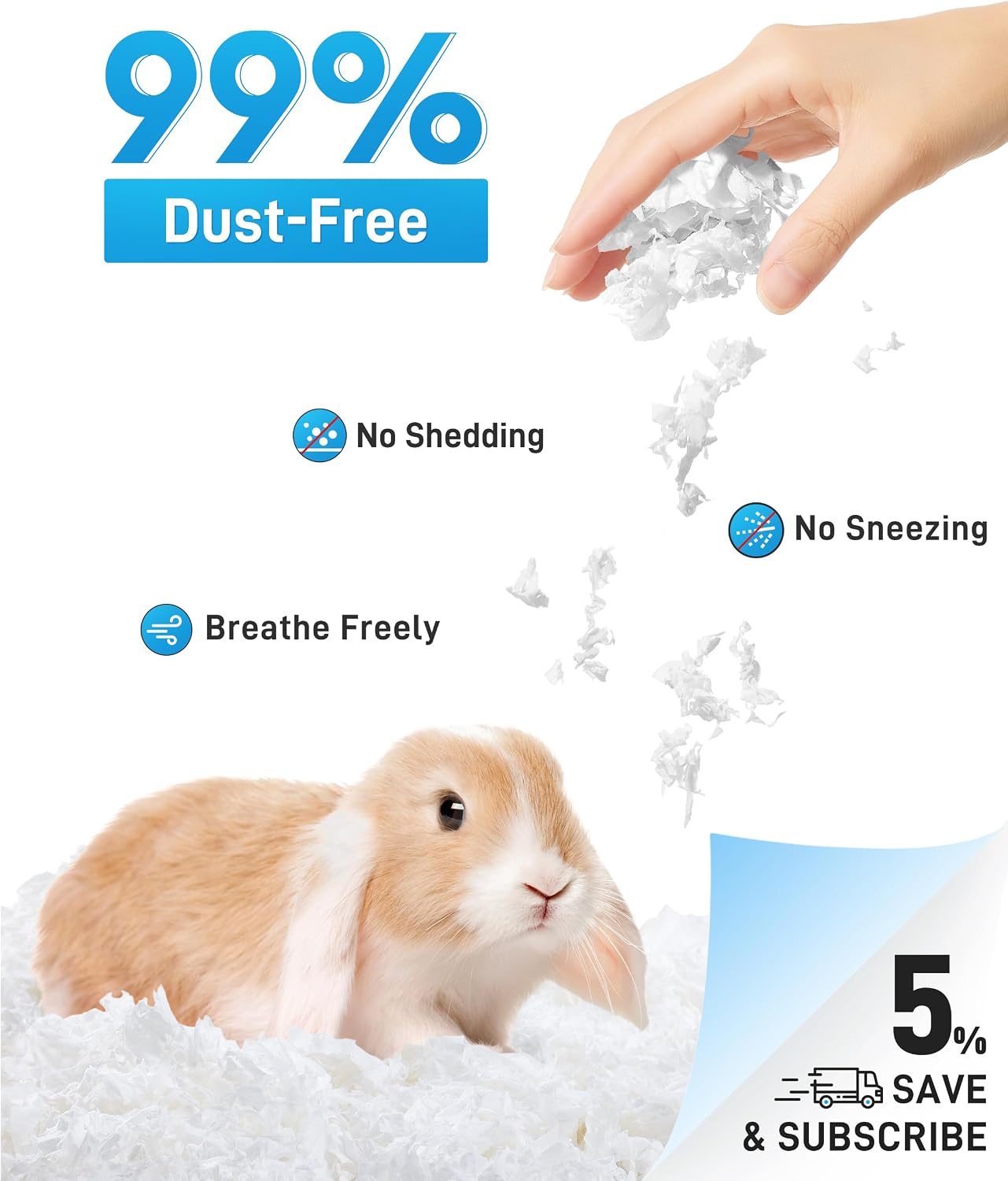 Detalle de BUCATSTATE Hamster Bedding 50L (99% dust-free & odour control) for small animal cages