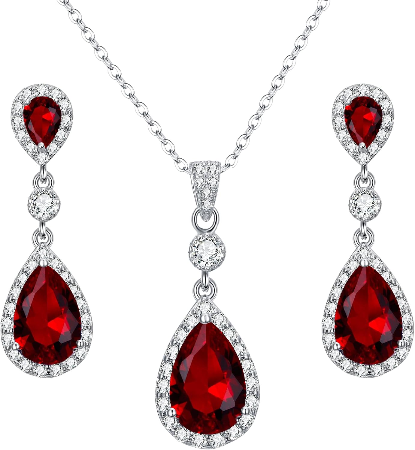 Thumbnail 6 de Clearine Donna Parure Gioielli Argento 925 con Zirconia Cubica - Set Matrimonio Infinito Lacrima