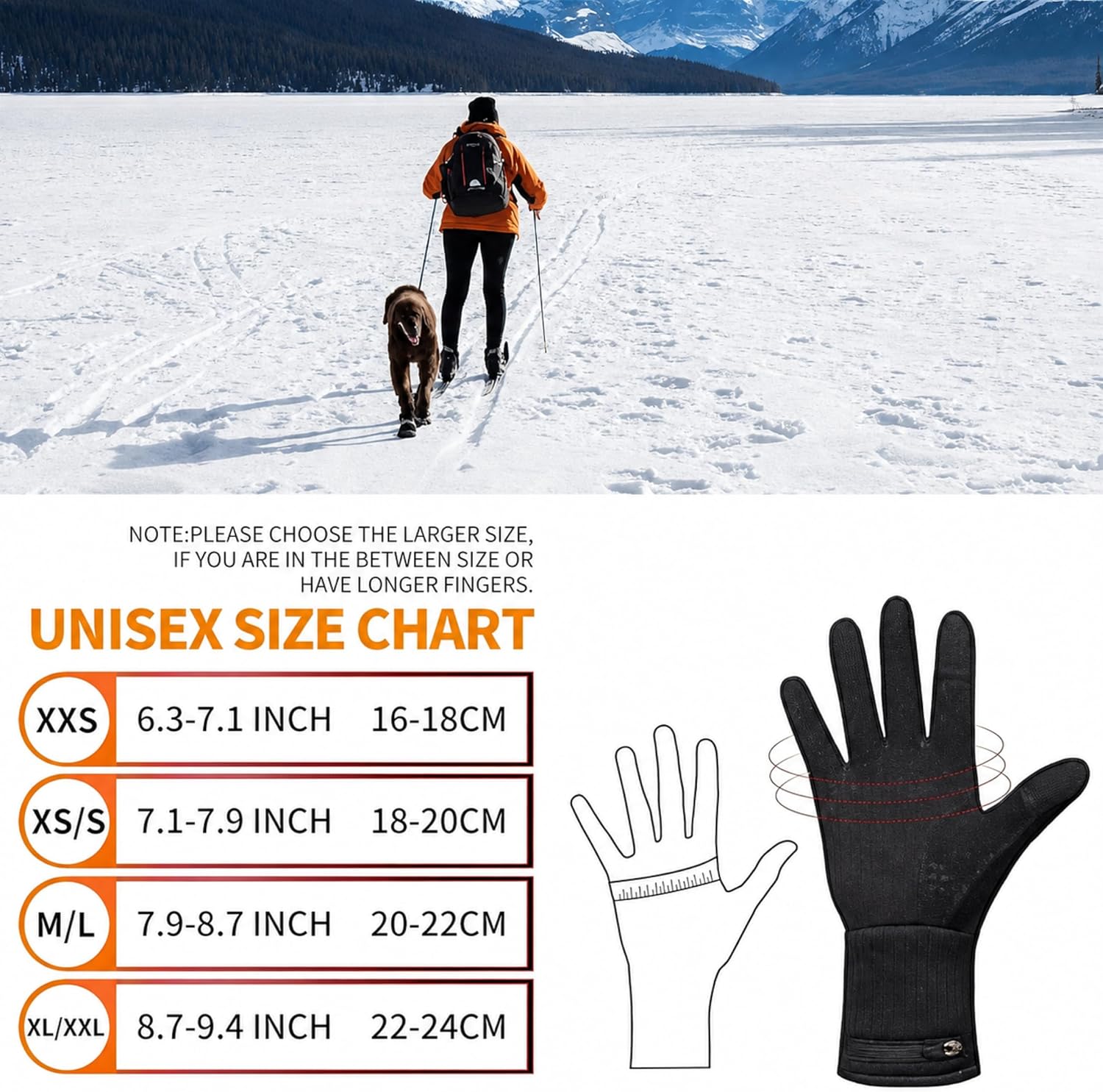 Detalle 2 de WEIVIOQ Heated Glove Liners, 2200mAh