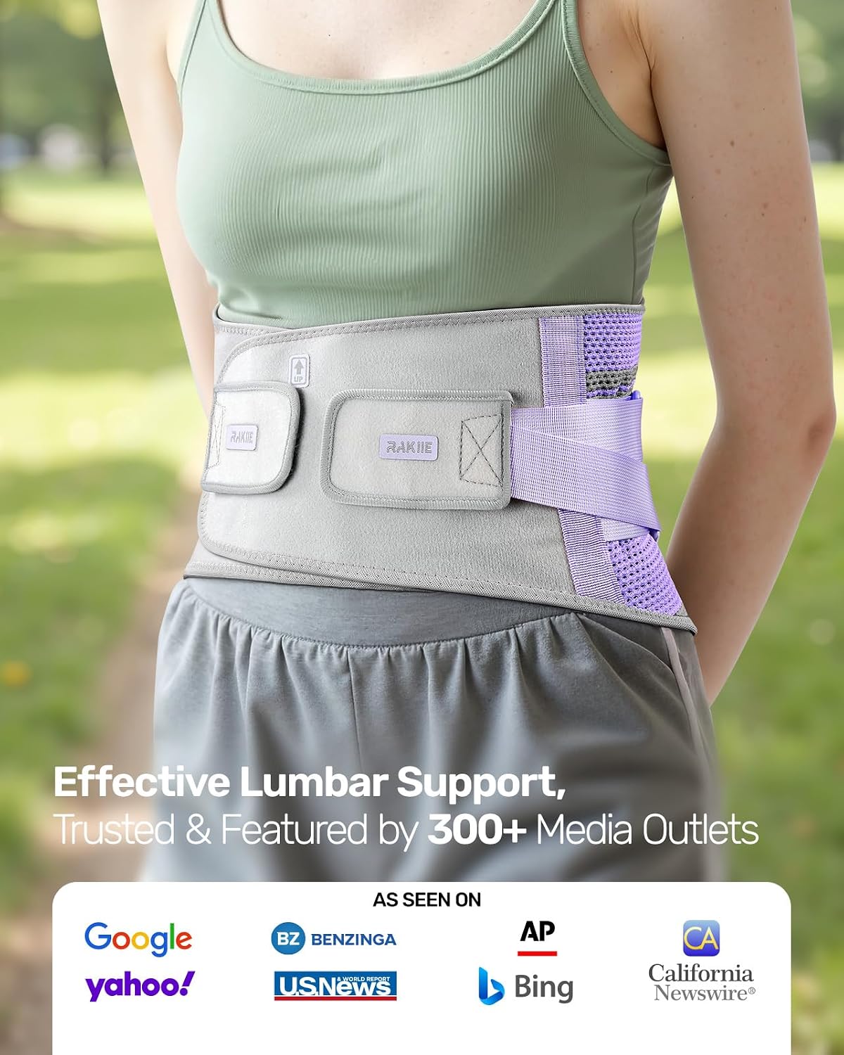 Thumbnail 3 de Rakiie ESP010 Women's Back Brace, Small, Purple, 9-Stay Support with 3D Pad