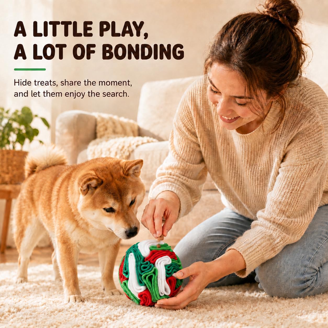 Detalle 2 de kmirepa Dog Snuffle Ball, Polar Fleece