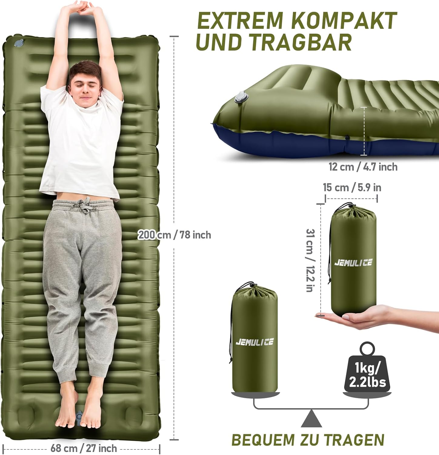 Thumbnail 2 de JEMULICE Isomatte Camping 12 cm