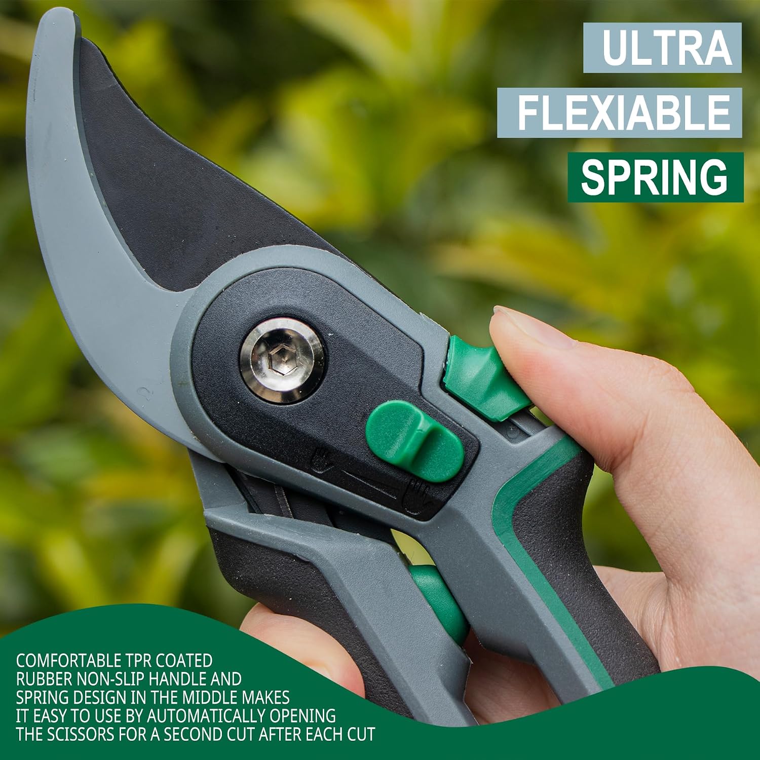 Thumbnail 6 de T TOVIA Garden Secateurs Heavy Duty: Ergonomic Bypass Pruning Shears with Adjustable Grip and SK5 Steel Blades