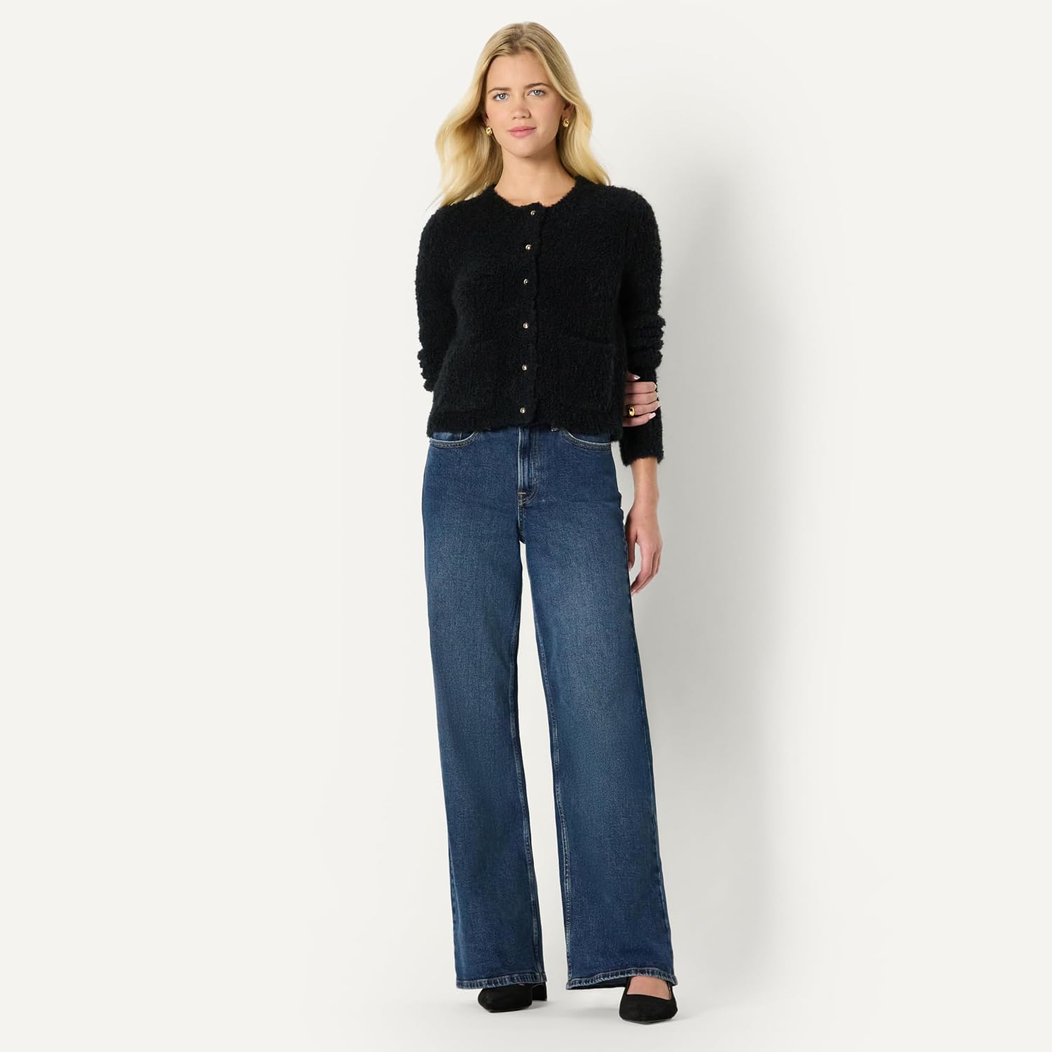 Detalle de Amazon Essentials Damen Regular-Fit Bouclé-Wollmischung Jacke „Demis Favorit“ mit Knöpfen