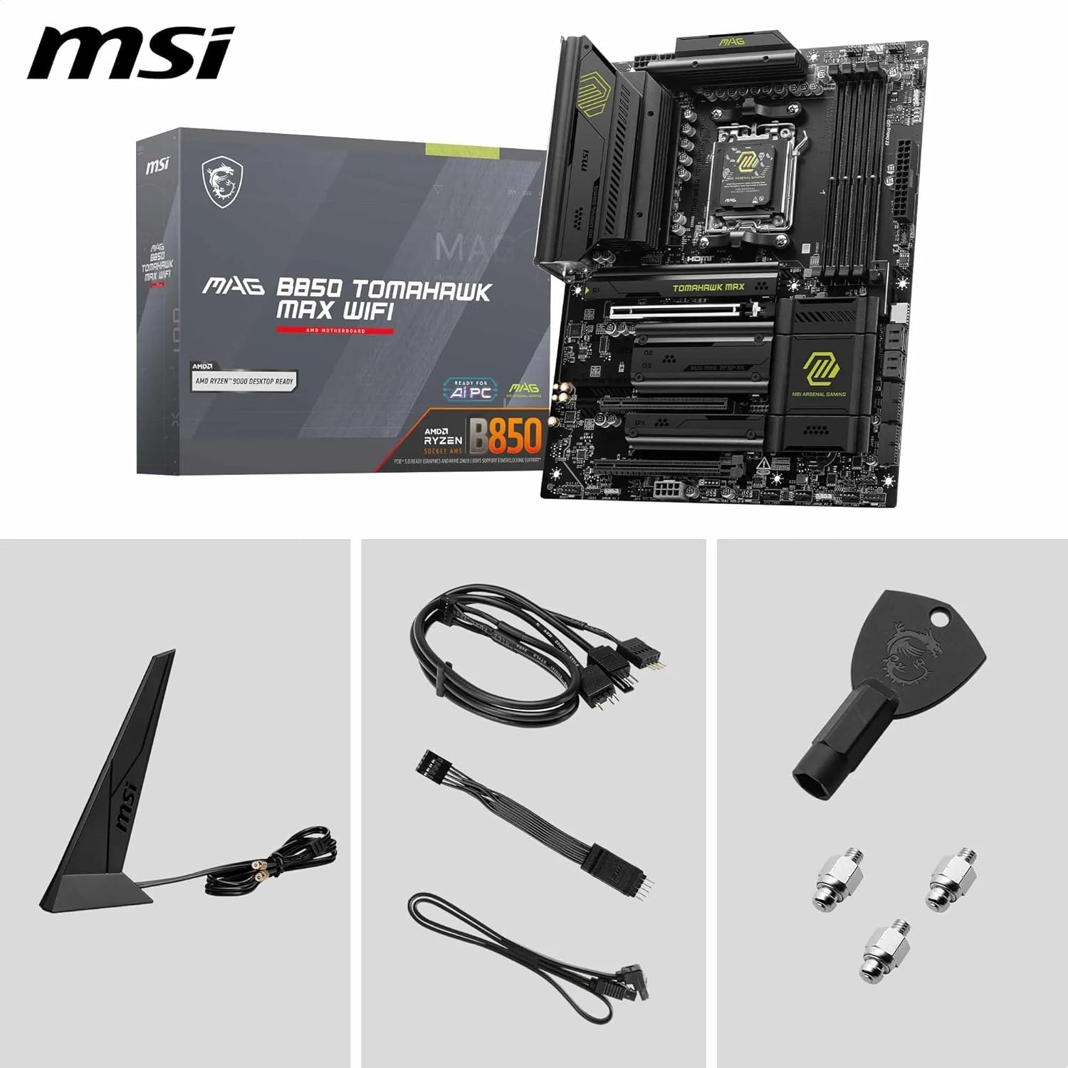 Thumbnail 6 de MSI MAG B850 TOMAHAWK MAX WIFI (ATX) AM5 motherboard with Wi‑Fi 7 and 5G LAN