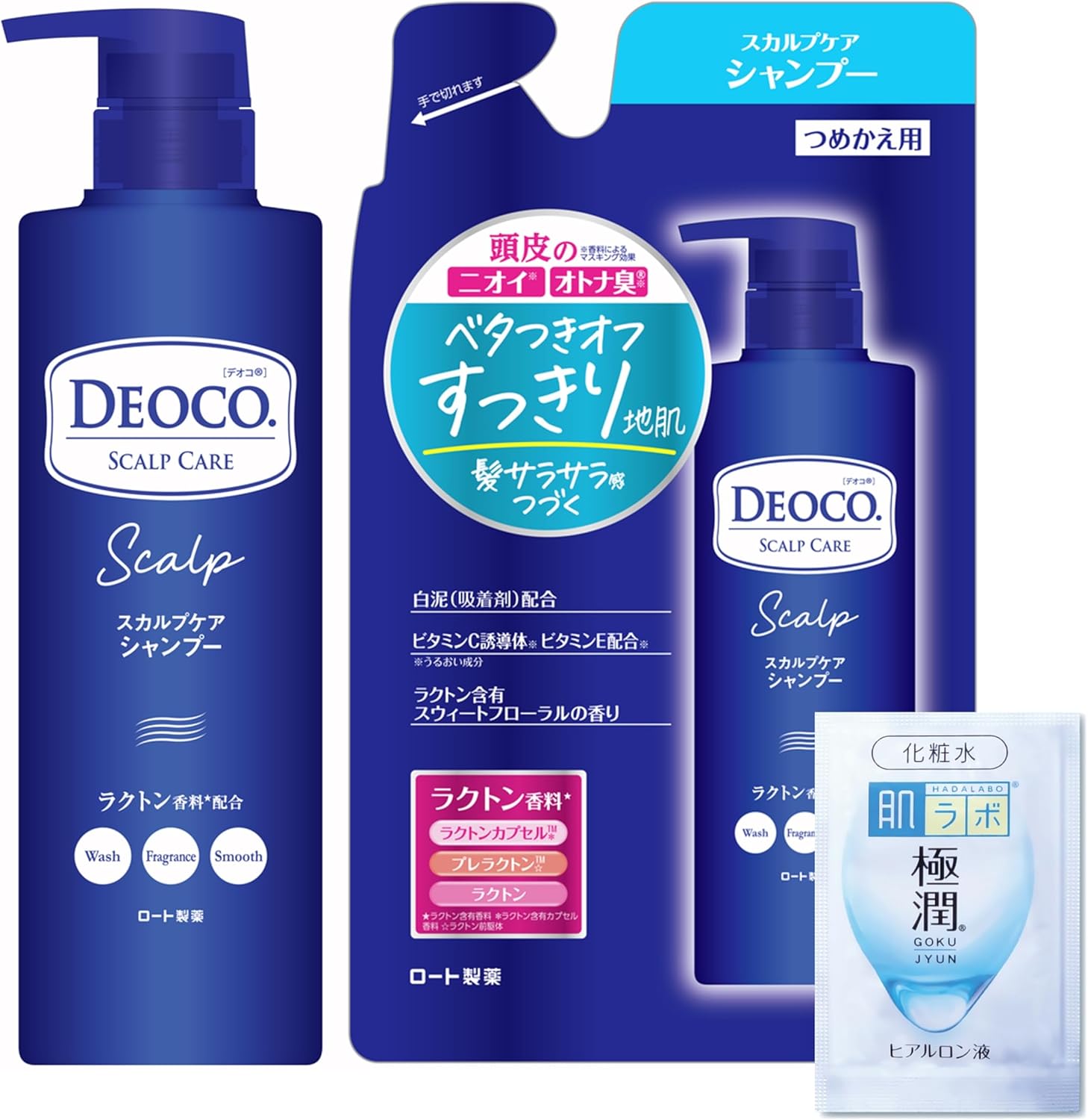Detalle de デオコ スカルプケアシャンプー 本体450ml+詰替セット スウィートフローラルの香り