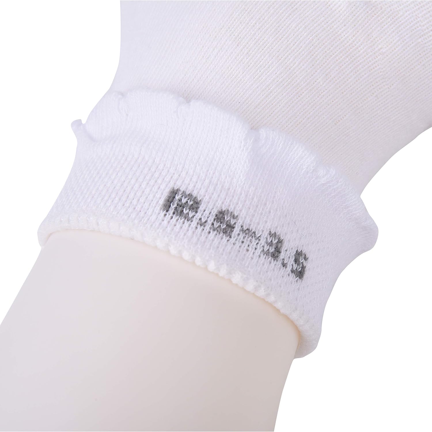 Detalle 2 de Laulax 5 Pairs Finest Combed Cotton Smooth Seamless Toe Girls School Socks (White Frill Top) – Gift Set (3–18 years)