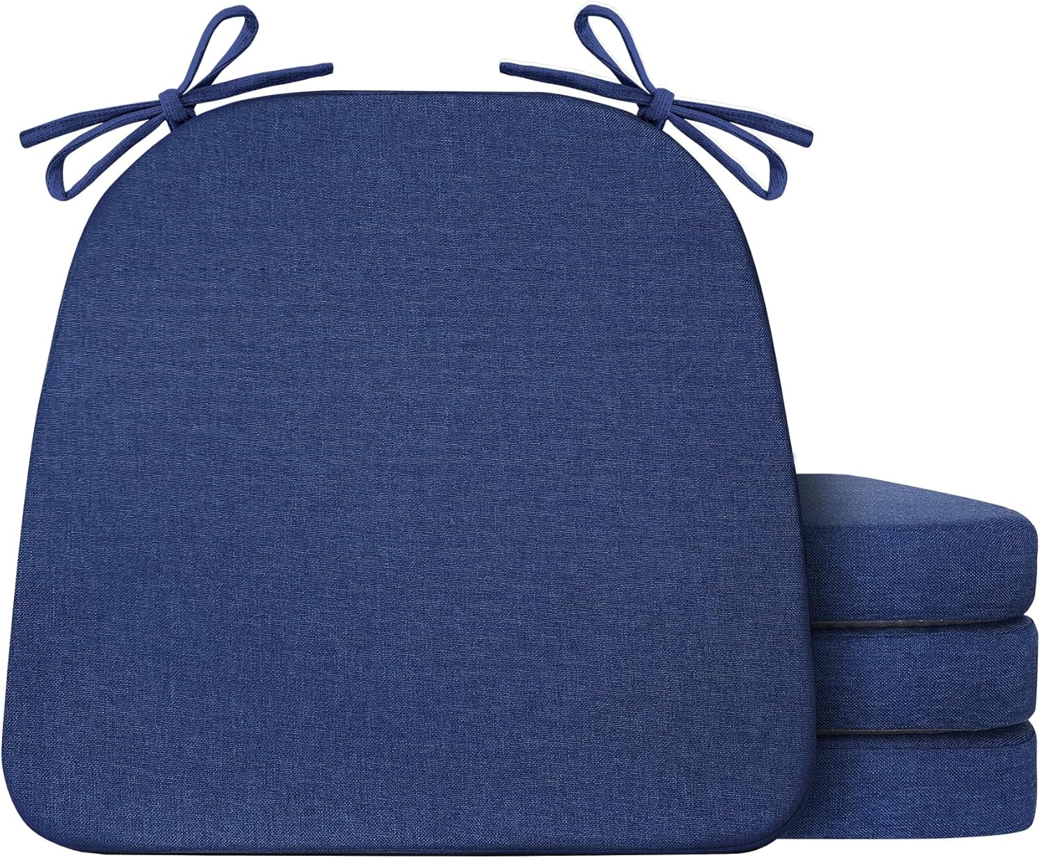 Detalle de IASEAHK Chair Cushions for Dining Chairs (Set of 4) – 17" x 16" x 2" Navy Blue, Non-Slip with Ties