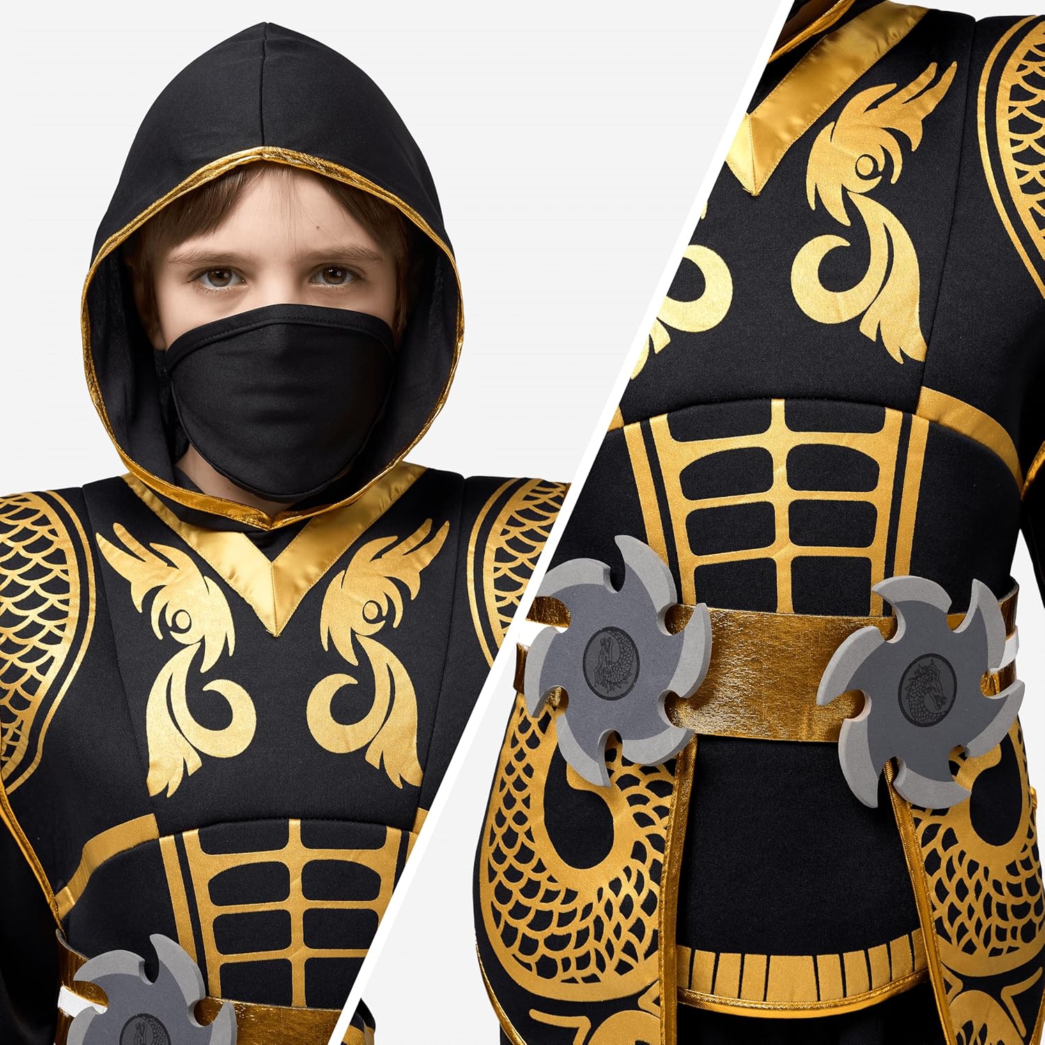 Thumbnail 5 de Spooktacular Golden Ninja Costume for Kids