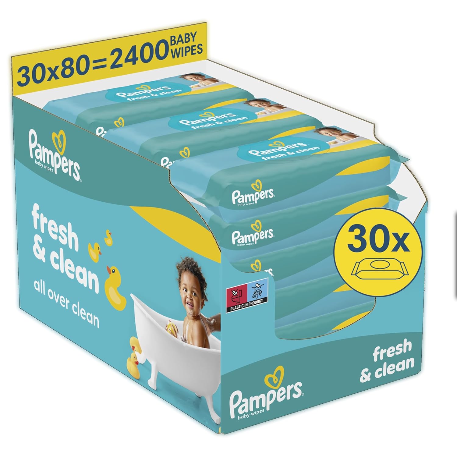 Detalle de Pampers Fresh Clean Feuchttücher 2.400 Stk