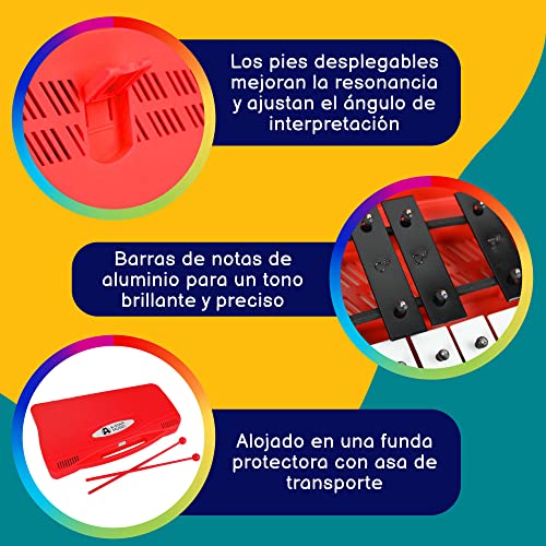 Detalle de A-Star Glockenspiel Cromático 25 Notas con Estuche y Baquetas