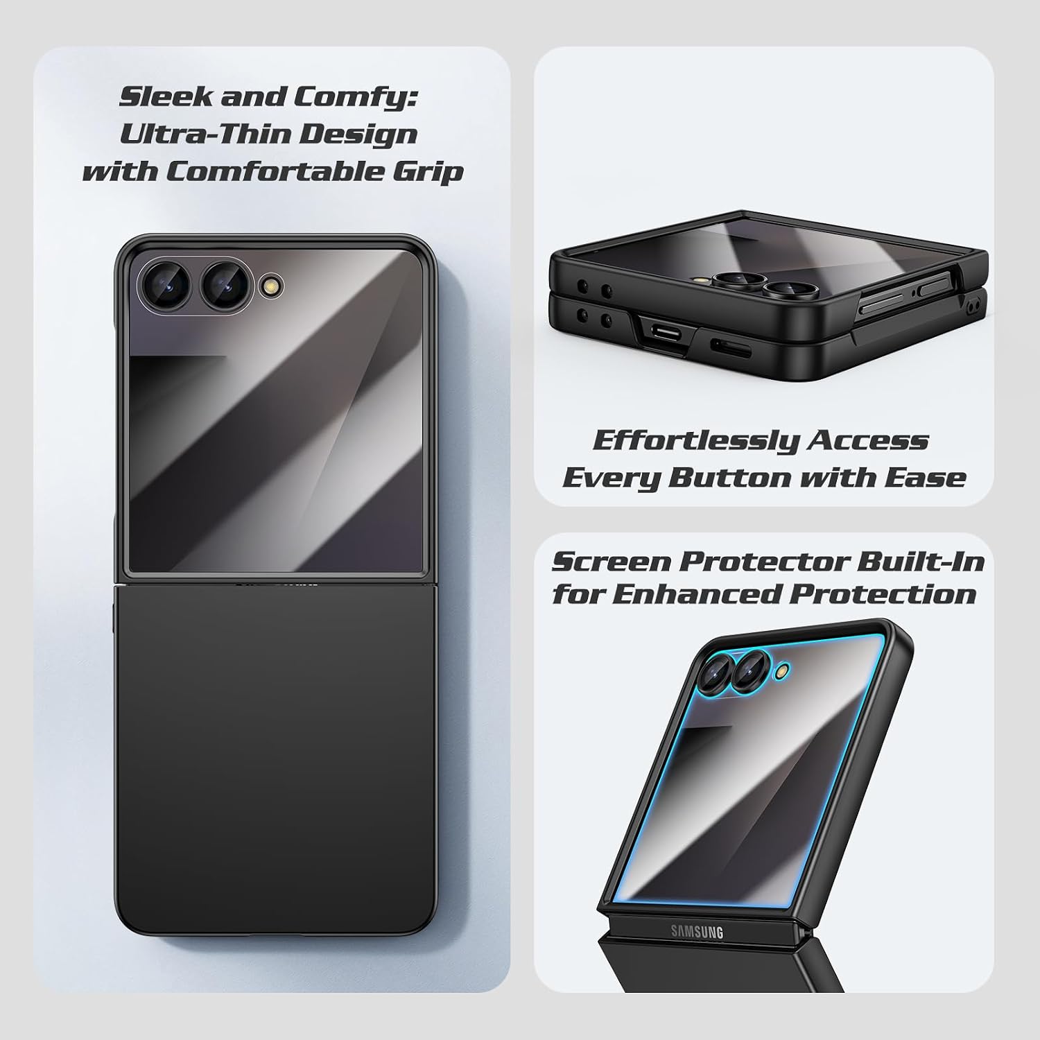 Thumbnail 2 de Doeshine Ultra Slim Case for Samsung Galaxy Z Flip 7 with Built-in Screen Protector