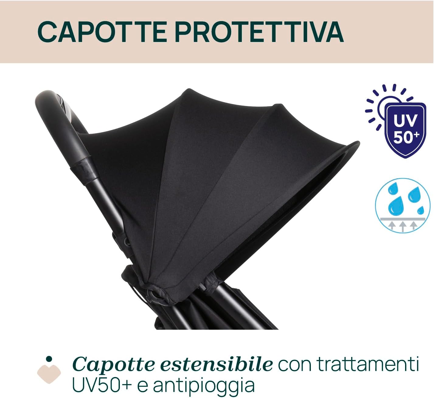 Detalle 2 de Chicco Urbino: Passeggino leggero 0+ mesi - 22 kg, chiusura smart e capotte estensibile