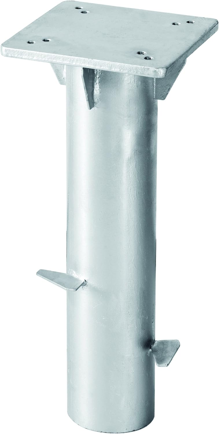 Detalle de Schneider Universal-Bodenplatte für Ampelschirme 897-00 – Zum Einbetonieren, 3,8 kg, Silber