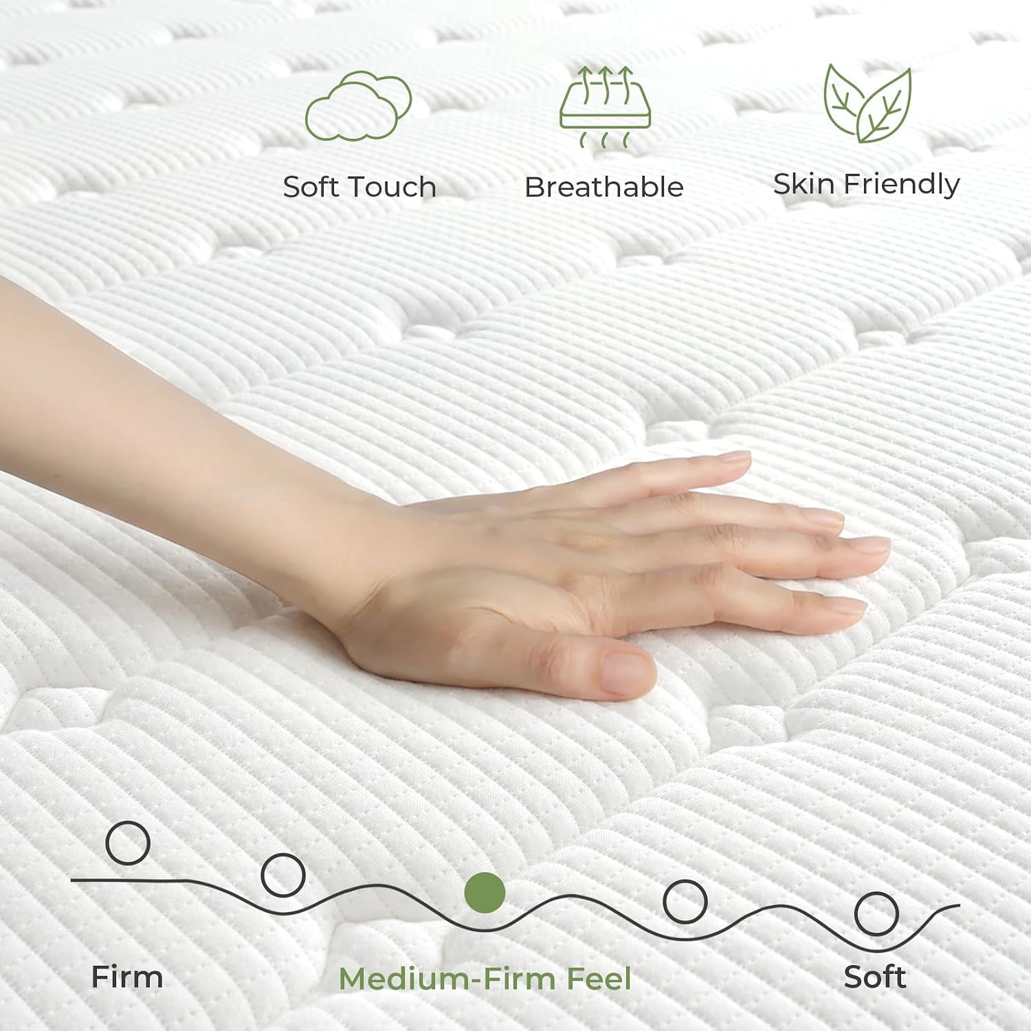 Thumbnail 3 de Vesgantti 3FT Single Mattress – 10 Inch Hybrid with Memory Foam & Pocket Springs