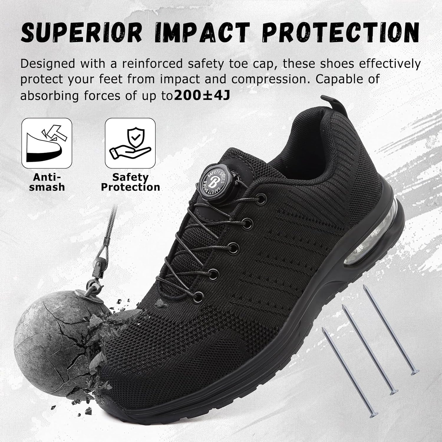 Thumbnail 2 de Burlbuny Work Shoes for Men & Women – Breathable, Lightweight Safety Footwear