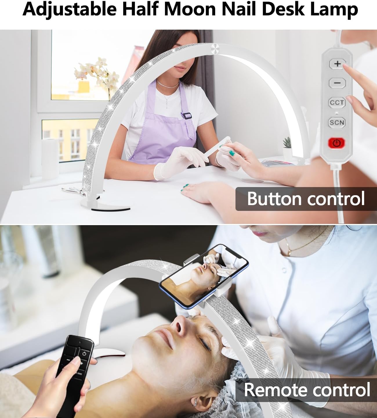 Thumbnail 3 de yAyusi Mezza Luna Lampada per Unghie da Tavolo con Supporto e Controller, 74 cm, 40W