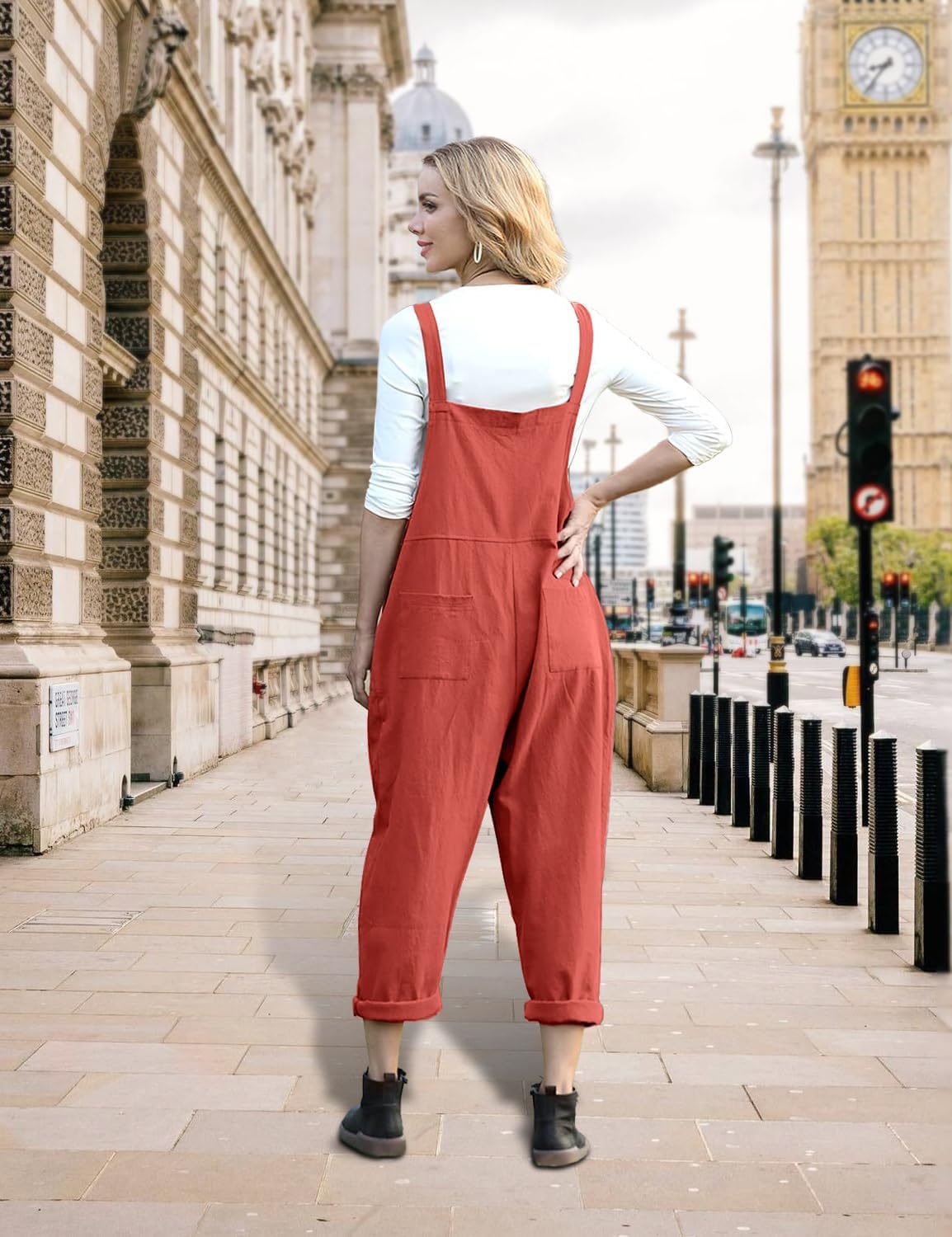 Detalle 2 de YESNO Damen Latzhose Sommer Oversize