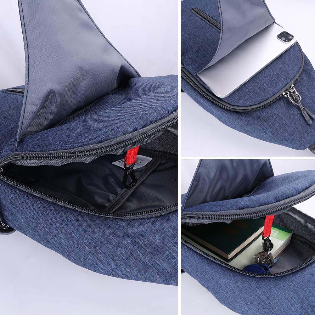 Detalle de Waterfly Sling Bag Backpack: Lightweight 3-Compartment Daypack for Outdoor Use