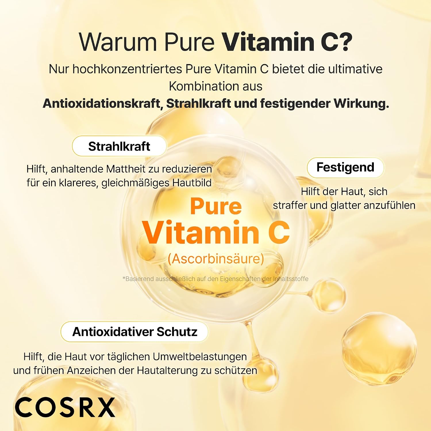 Detalle de COSRX Advanced Pure Vitamin C 23% Serum – 20 ml mit Vitamin E und Glutathion