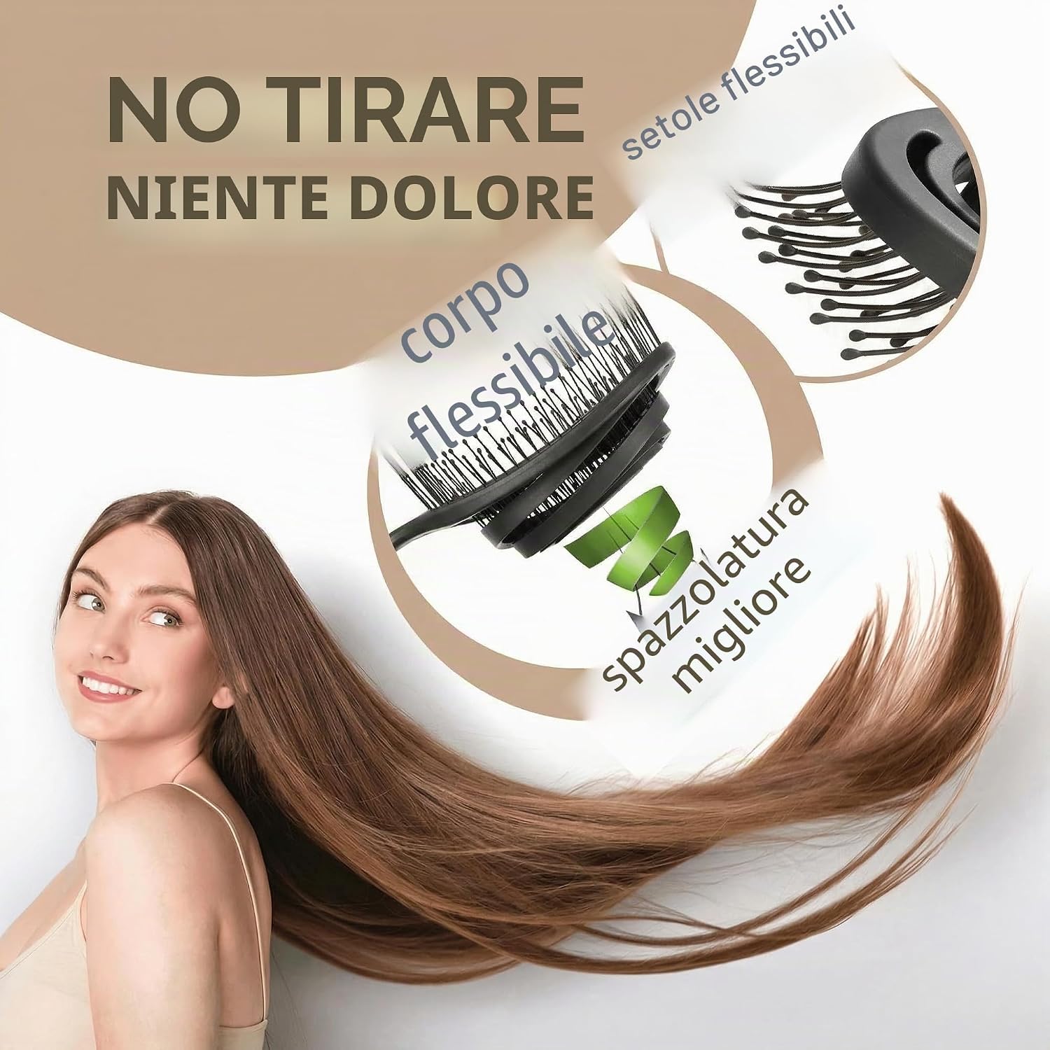 Detalle de marQus Spazzola Districante per Capelli - Materiali a Base Vegetale Biodegradabile | 1 Pezzo