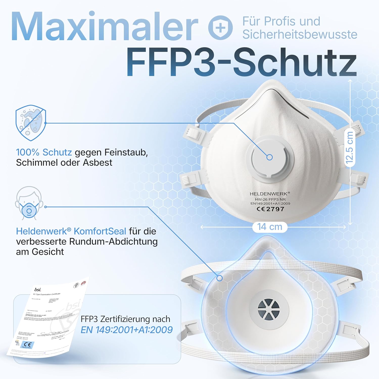 Detalle 2 de HELDENWERK FFP3 Maske mit Ventil