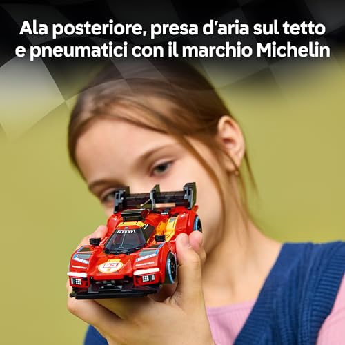 Detalle 2 de LEGO Speed Champions Ferrari 499P 77261 – Auto da esposizione STEM con Minifigure, regalo per giovani appassionati di motorsport
