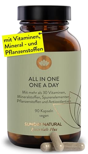 Detalle de SUNDAY NATURAL Multivitamin Komplex All in One – vegane Kapseln mit über 30 Nährstoffen