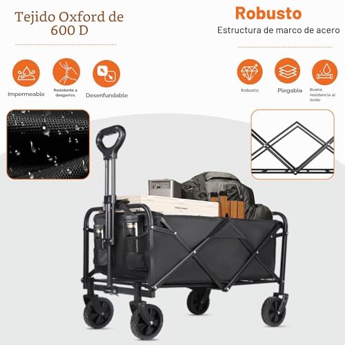 Thumbnail 6 de Carro Plegable con Ruedas 120L/120kg de Purova: versátil para playa, camping y compras