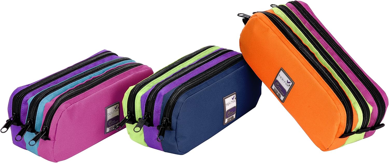 Detalle de Viquel Teknik Girl pennfodral med 3 fack i 600D-polyester