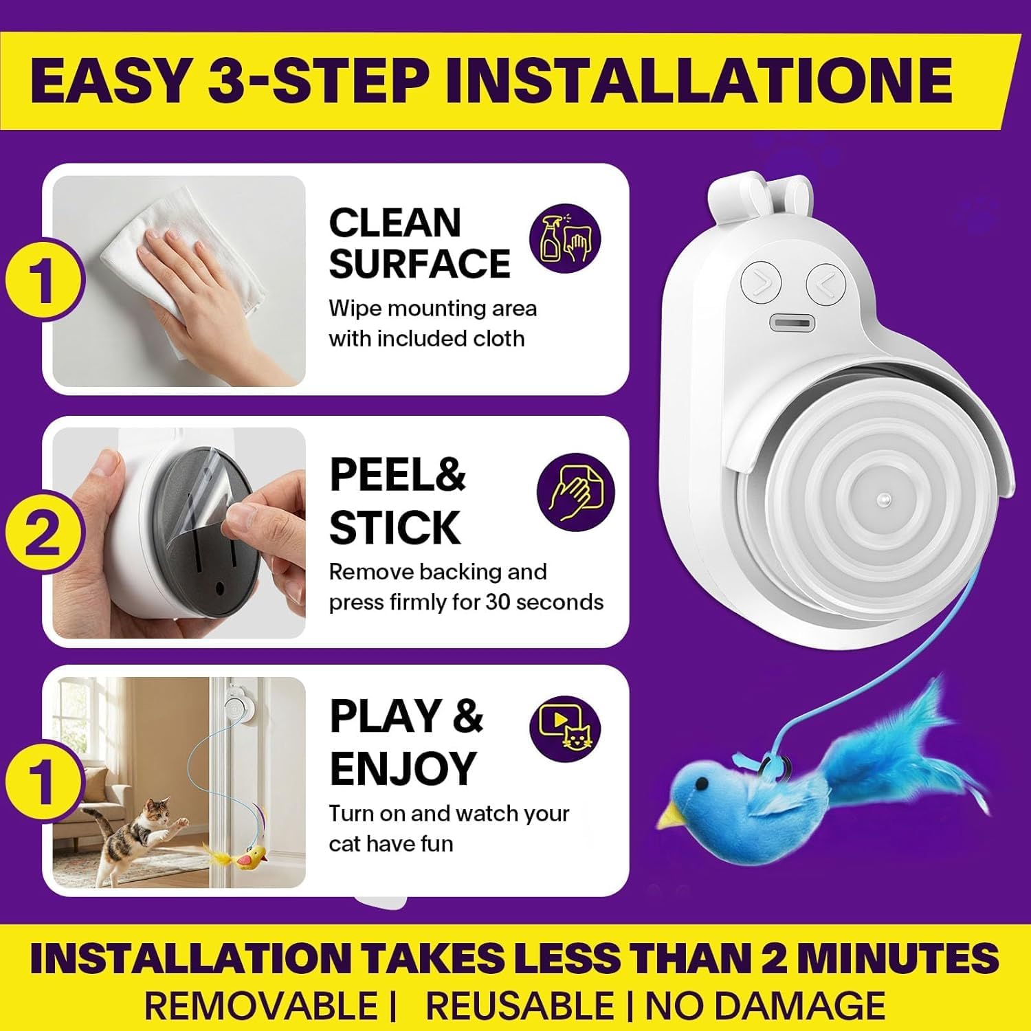 Detalle de CATPICK Automatic Doorway Cat Toy, Rechargeable