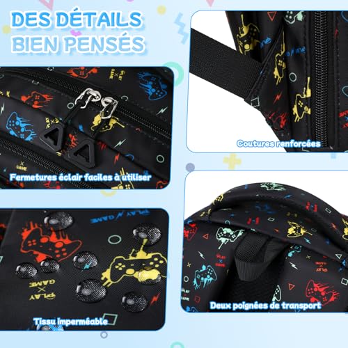 Thumbnail 6 de Sisipoet Sac à Dos Cartable Garçon Imperméable pour Collège et Lycée