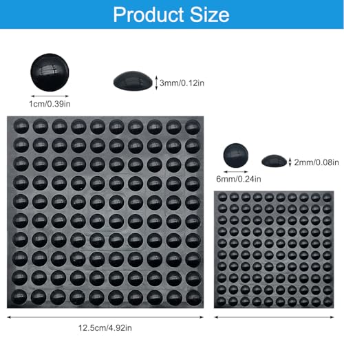 Detalle de CKANDAY 300 Pcs Round Adhesive Bumper Pads (3 Sizes) – Black